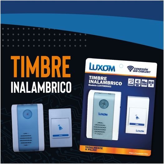 Timbre Inalambrico Exterior Luxom Pila Pared Casa