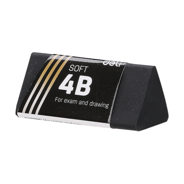GOMA DE BORRAR DELI * SOFT DIBUJO 4B * NEGRO TRIANGULAR