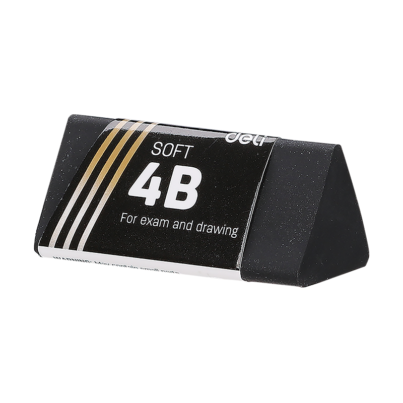 GOMA DE BORRAR DELI * SOFT DIBUJO 4B * NEGRO TRIANGULAR