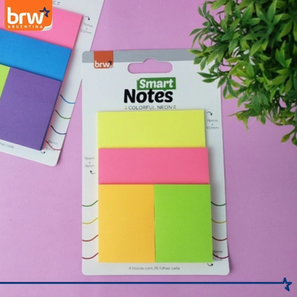 Notas Adhesivas BRW * COLORFUL NEÓN * 4 Colores