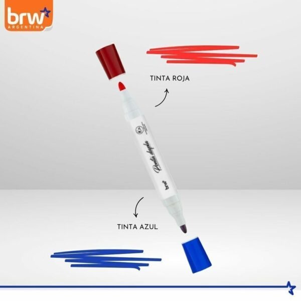 Marcador para Pizarra ** Azul y Rojo (Dos en Uno) ** Dupla BRW