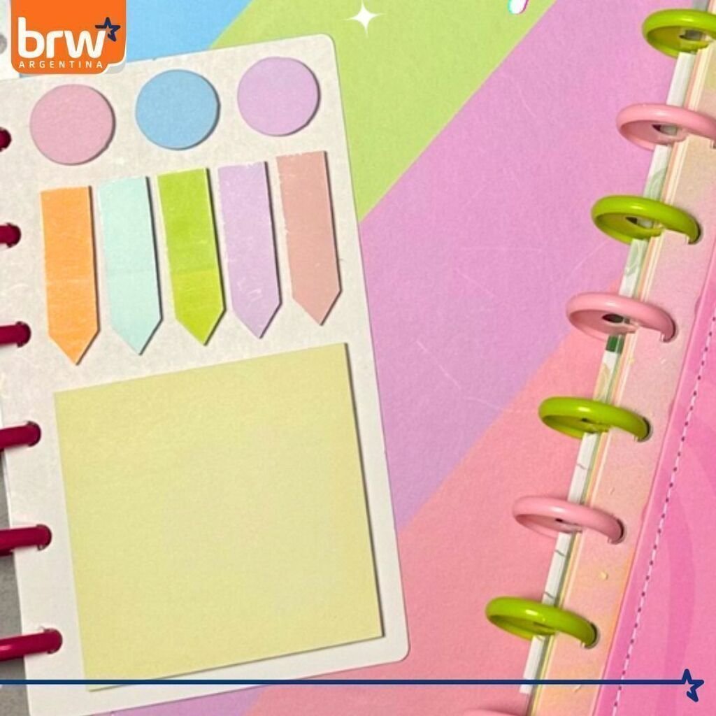 SET NOTAS BRW * PASTEL PARA CUADERNOS INTELIGENTES *  ADHESIVAS