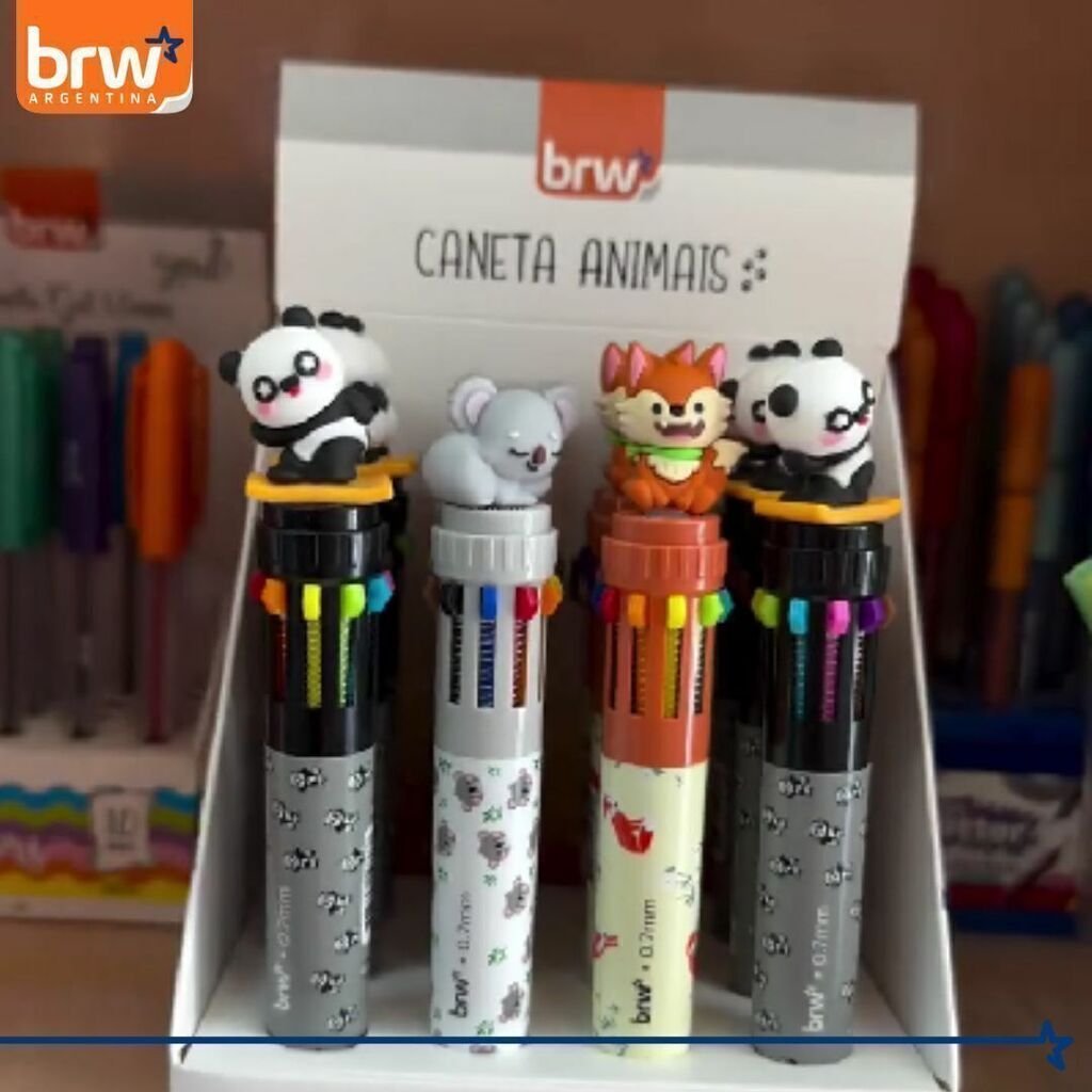 Lapiceras BRW "Zorrito" Retractil x 10 Colores