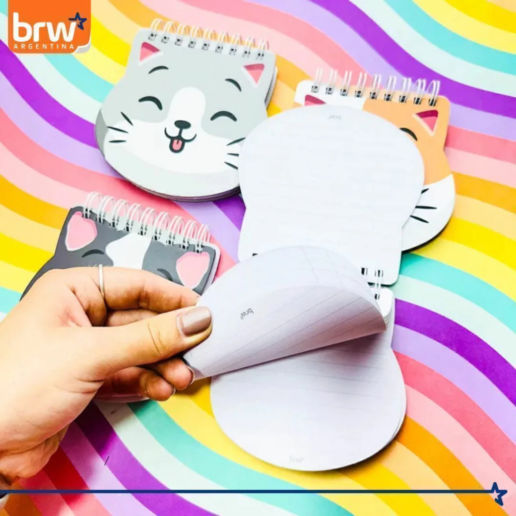 LIBRETA BRW - ANIMALITOS - C/ ESPIRAL 10 X 10 PET 80 HOJAS