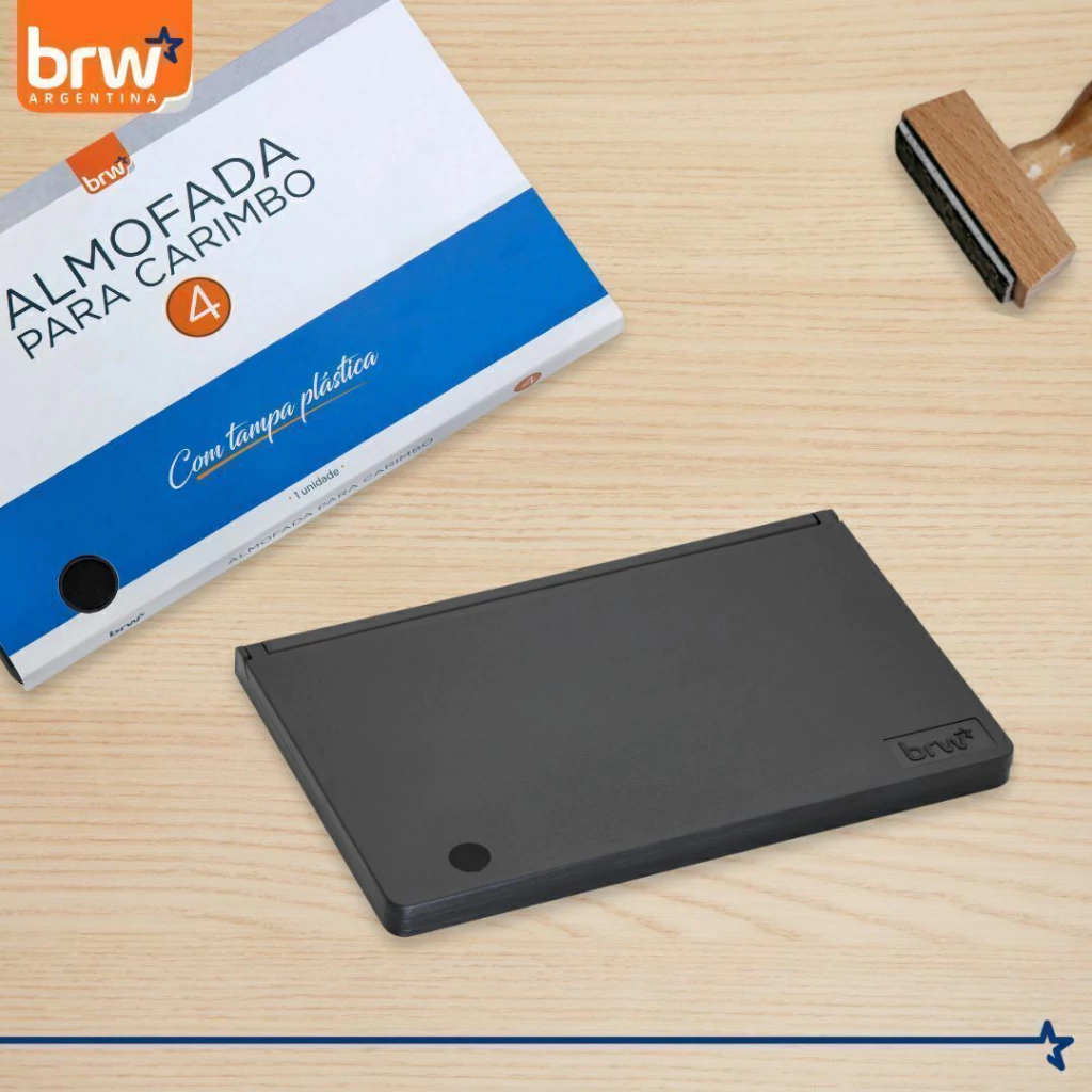 Almohadilla de PLASTIC0 BRW ** CON TINTA NEGRA **  para Sellos N° 4 (Extra Grande)