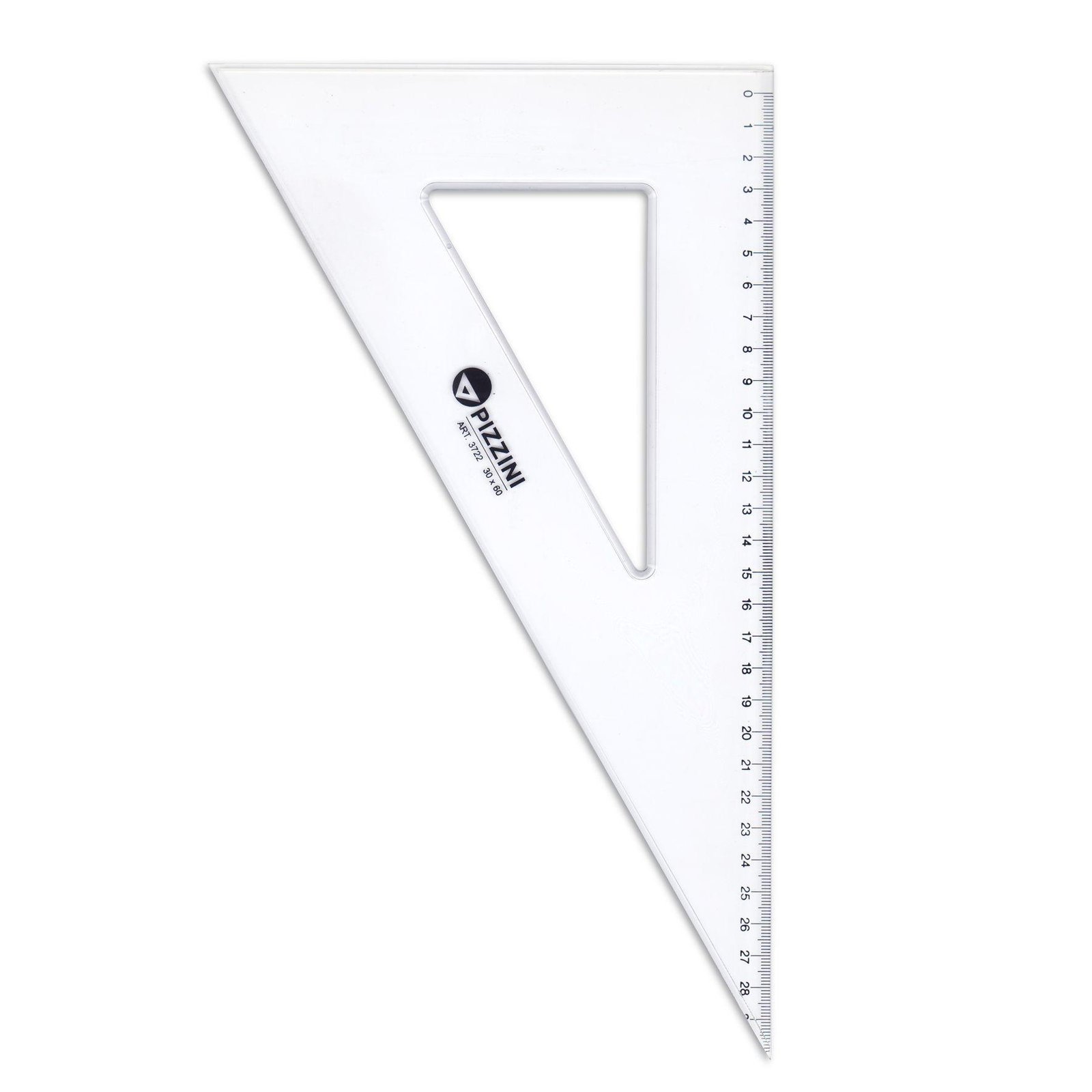 Escuadras Dibujo Tecnico Pizzini Acrilica 60° x 30 cm (Transparente)