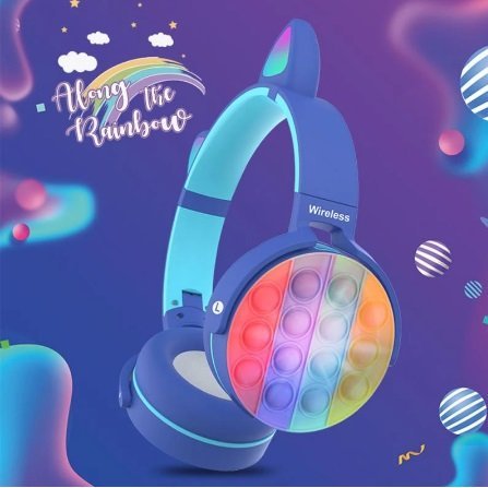 Auriculares Inalámbricos * CAT POP IT * Con Luz Bluetooth (Premium) UNICORNIO
