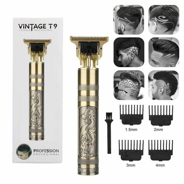 MAQUINA CORTA PELO * T9 VINTAGE * PROFESIONAL TIME PATILLERA (Recargable)