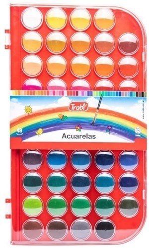 Acuarelas Trabi x 48 + 1 Pinncel (ESTUCHE RIGIDO) - Todos los colores -