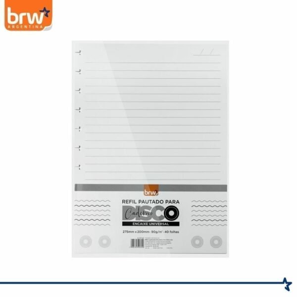 Repuesto Discos * Rayado * Para Cuaderno Inteligente x 40 Hojas Tamaño A4 90 Gr