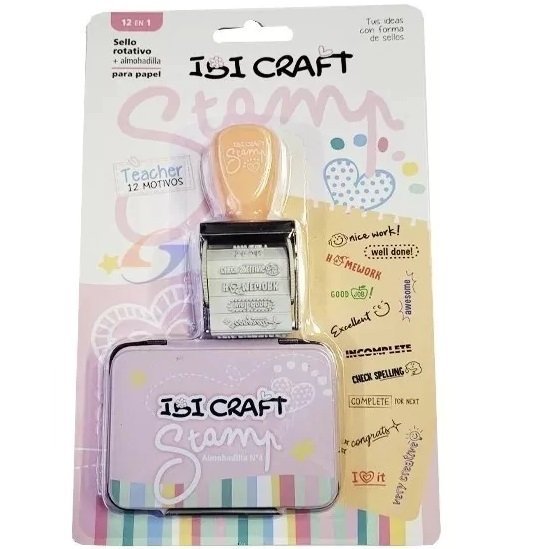 SET * TEACHER 12 EN 1 * SELLO ROTATIVO + ALMOHADILLA IBI CALIFICACIONES (Ingles)