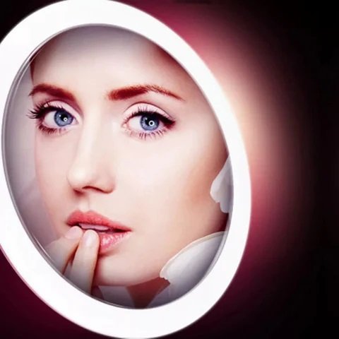 Espejo con Luz Led TACTIL c/ Kble usb (con Base y Brazo Regulable)