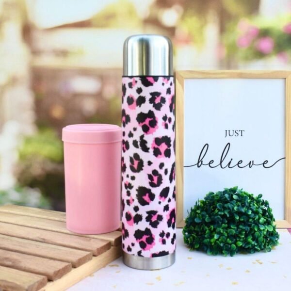 Termo Acero Inoxidable "Animal Print" 1 Litro (Rosa)