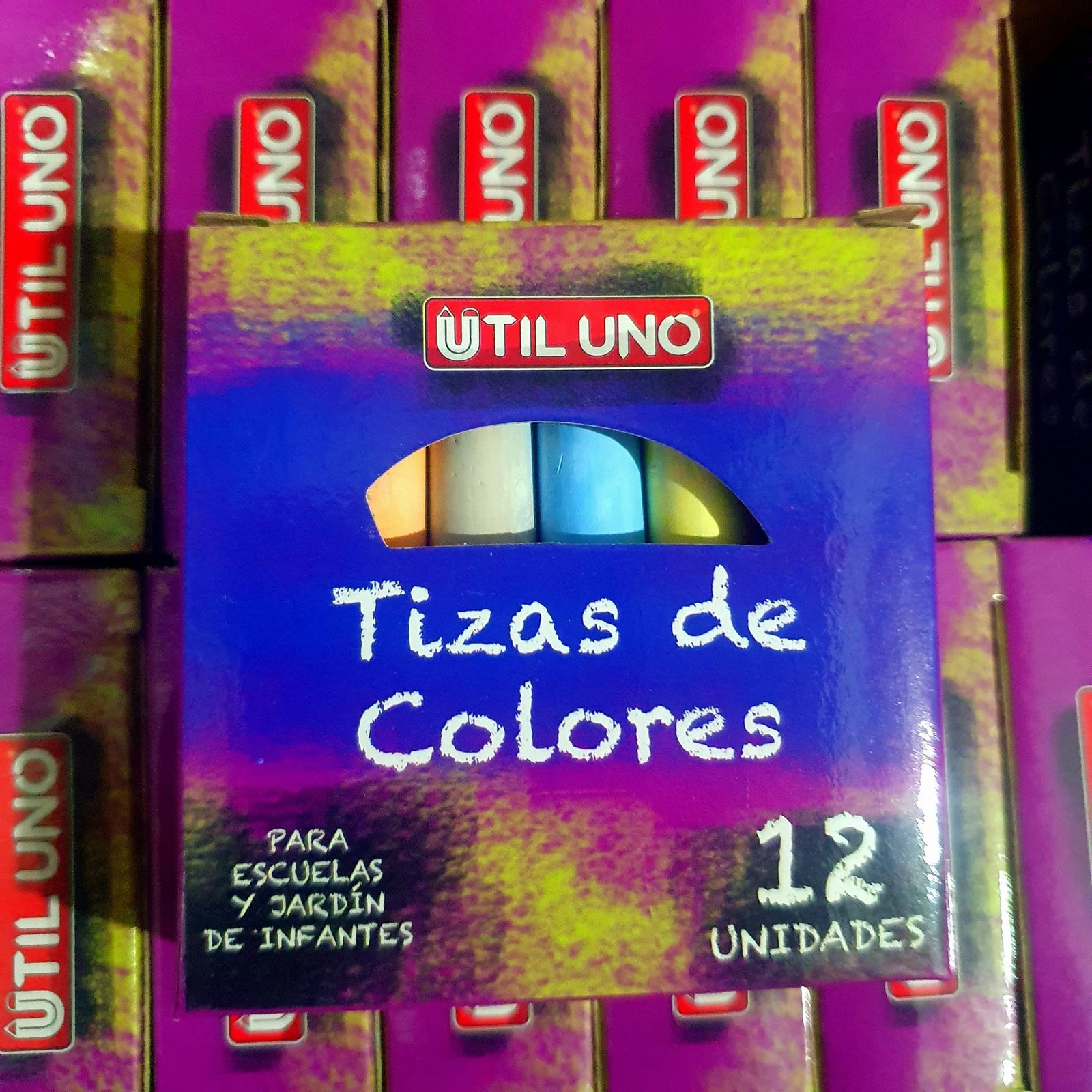 Tizas UTIL UNO x 12 " Colores "