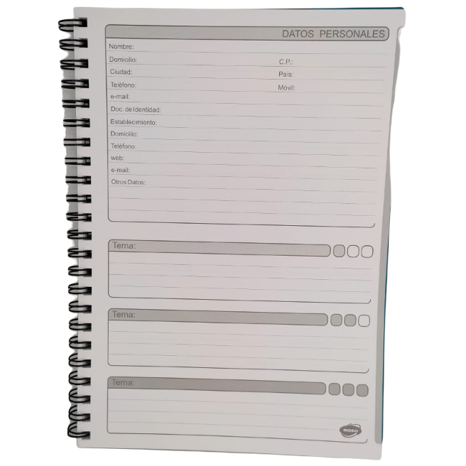 CUADERNOS UNIVERSITARIOS C/ ESPIRAL TAPA PLASTICA ” NARANJA ” A4 RIDEO 90 HOJAS RAYADAS