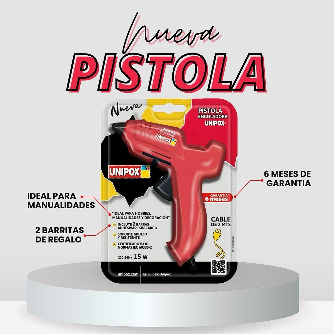 Pistola Encoladora " UNIPOX " Chica 15 W Con Pico Aislado + 2 BARRAS GRATIS! ! - EXCELENTE CALIDAD - CON 2 METROS DE KBLE (6 MESES DE GARANTIA)