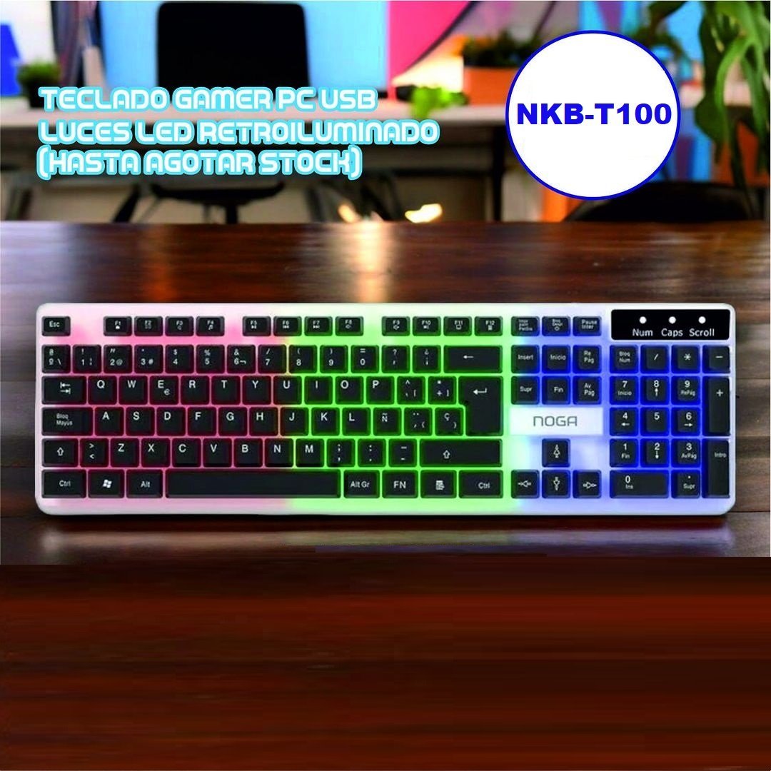 TECLADO RETROILUMINADO NOGA NKB-T100