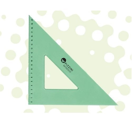 Escuadras Dibujo Tecnico Pizzini Verde 45° x 30 cm