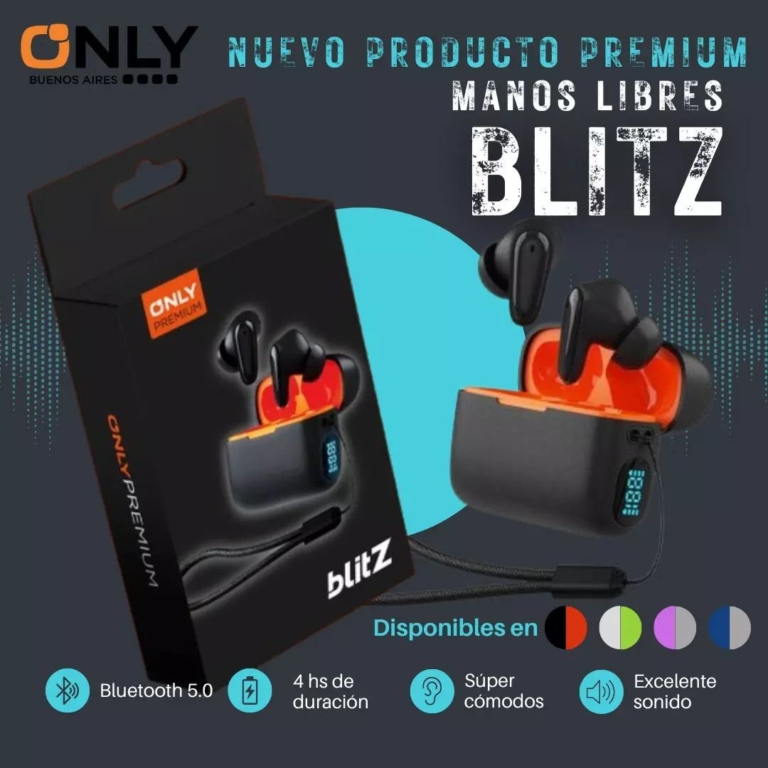 Auriculares ONLY * BLITZ AZUL * PREMIUM Inalámbricos Bluetooth