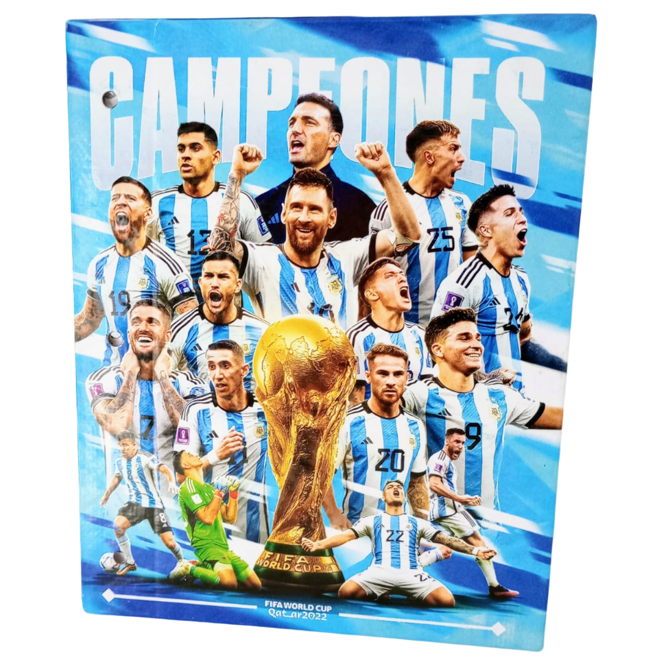 Tapa de Carpeta Escolar N3 " CAMPEONES " SELECCION ARGENTINA