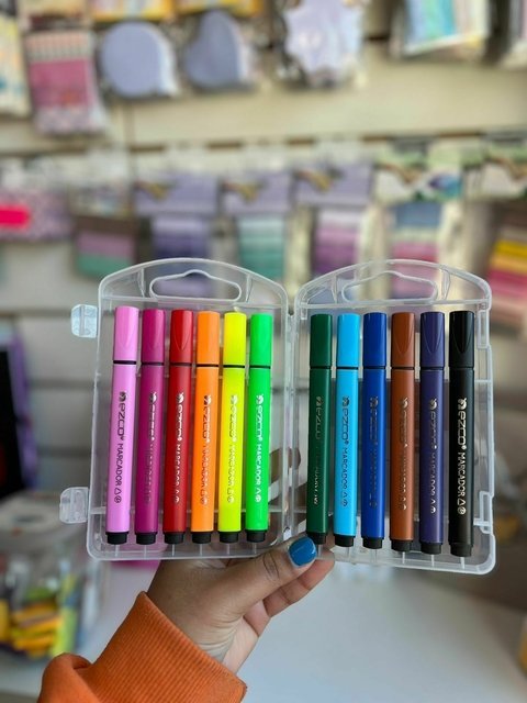 MARCADORES EZCO - VALIJA X 12 - TRIANGULARES * MEJOR AGARRE *