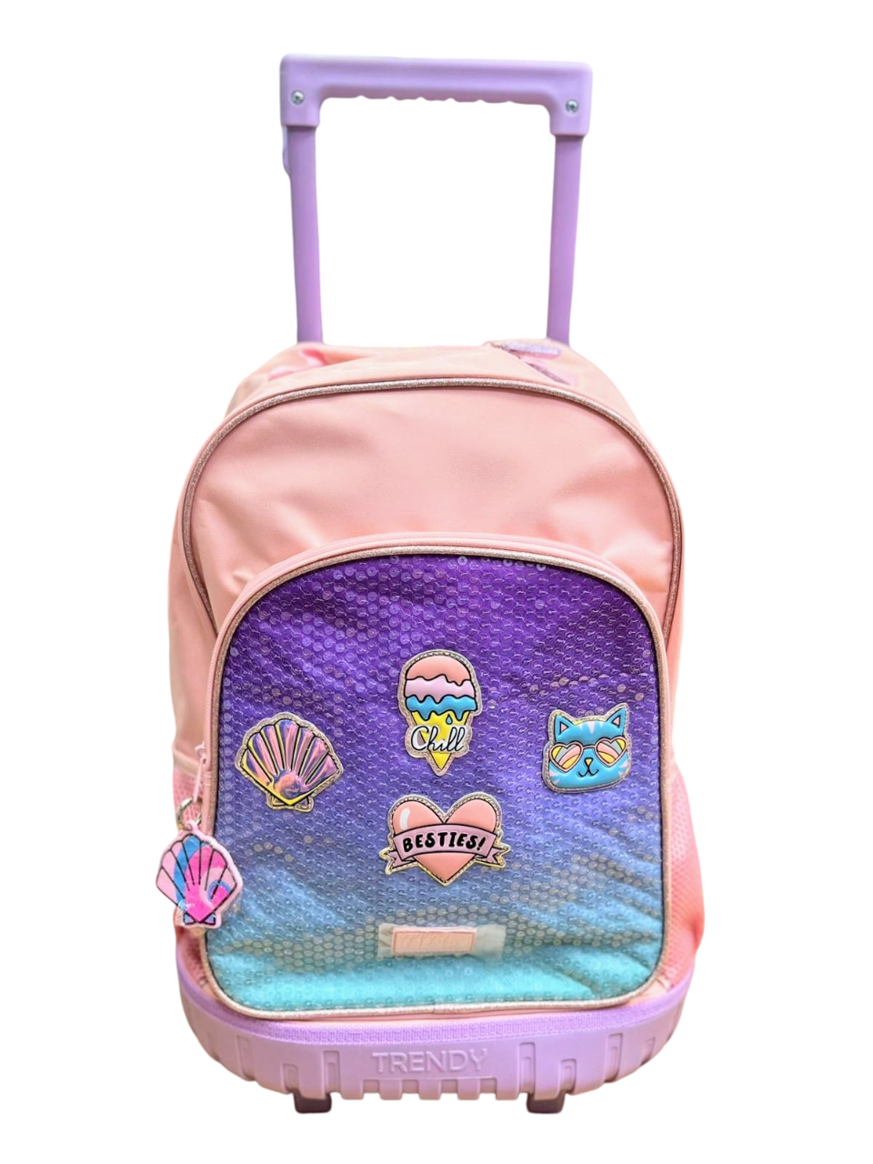 Mochila Con Carro * TRENDY LENTEJUELAS * 18" Pulgadas Escolar Reforzada -Calidad-