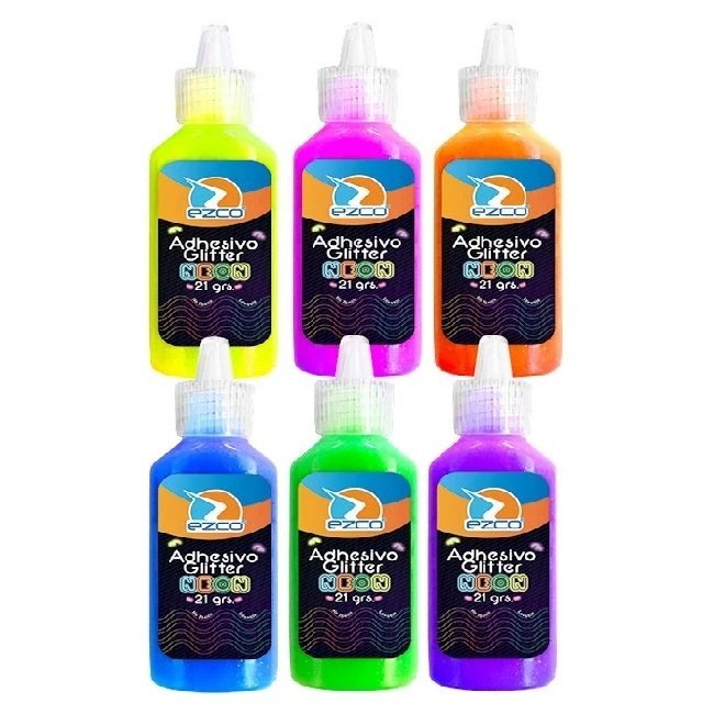Adhesivo con Glitter (Flúo) x Unidad