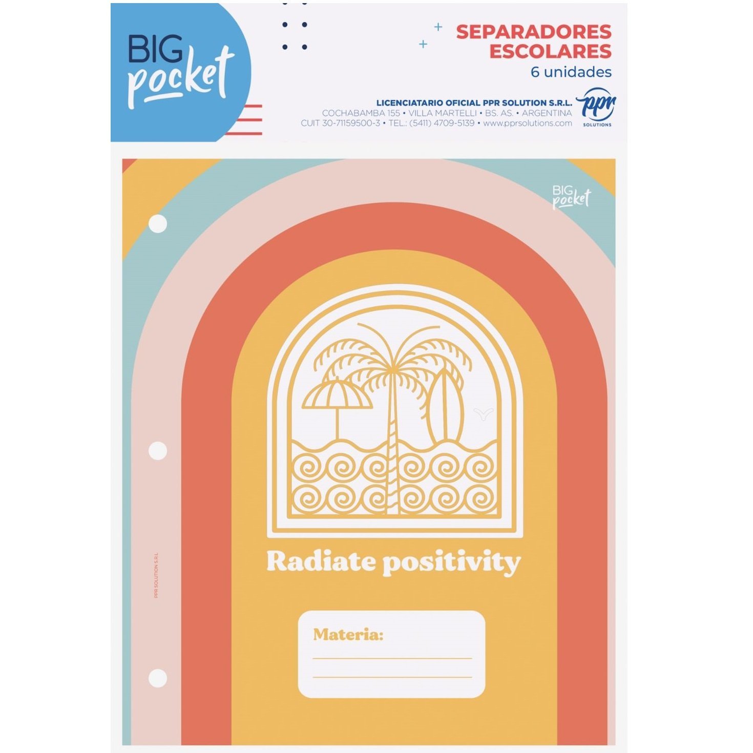 Separadores de Materias PPR "ARCOIRIS" Tamaño Escolar (Fantasia)