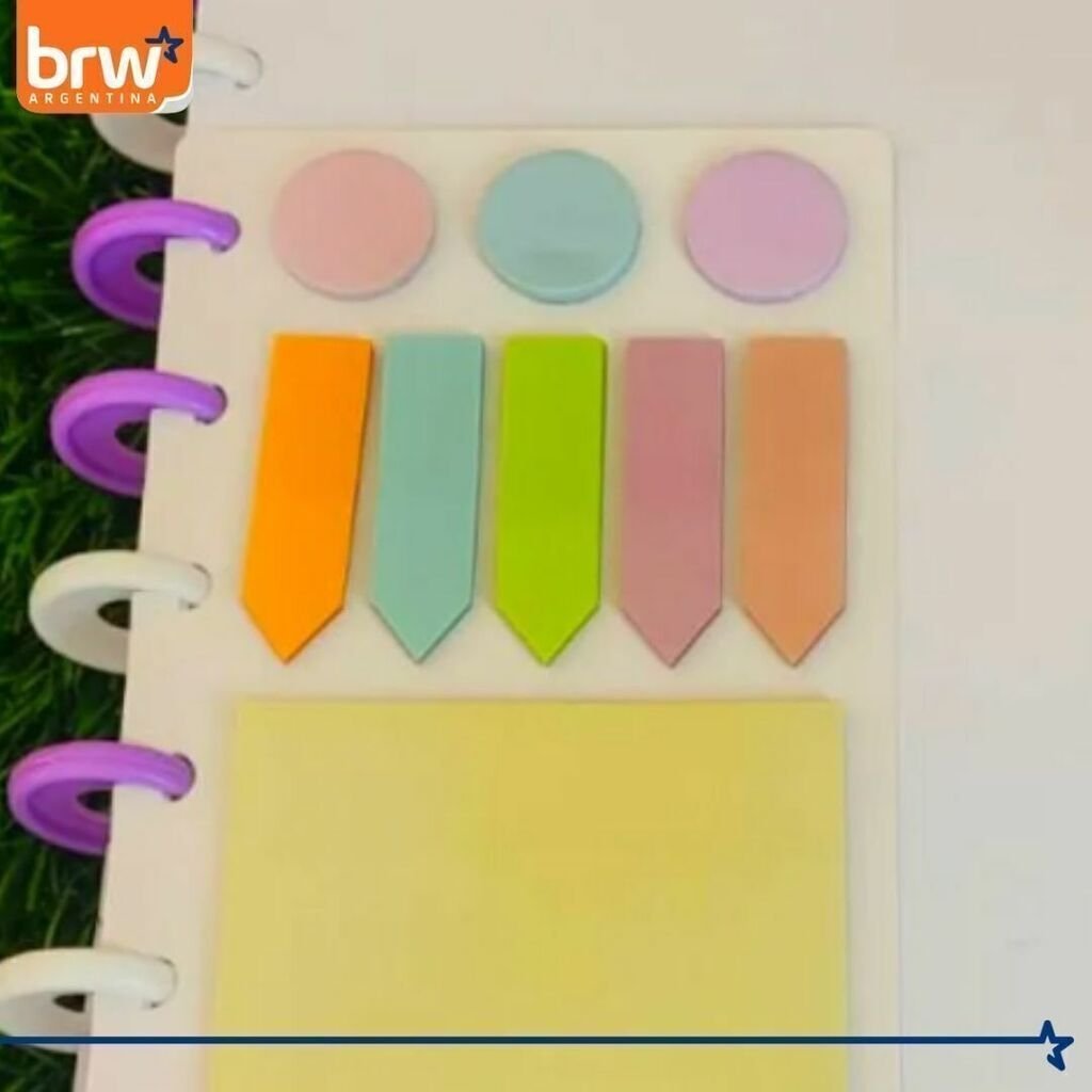 SET NOTAS BRW * PASTEL PARA CUADERNOS INTELIGENTES *  ADHESIVAS