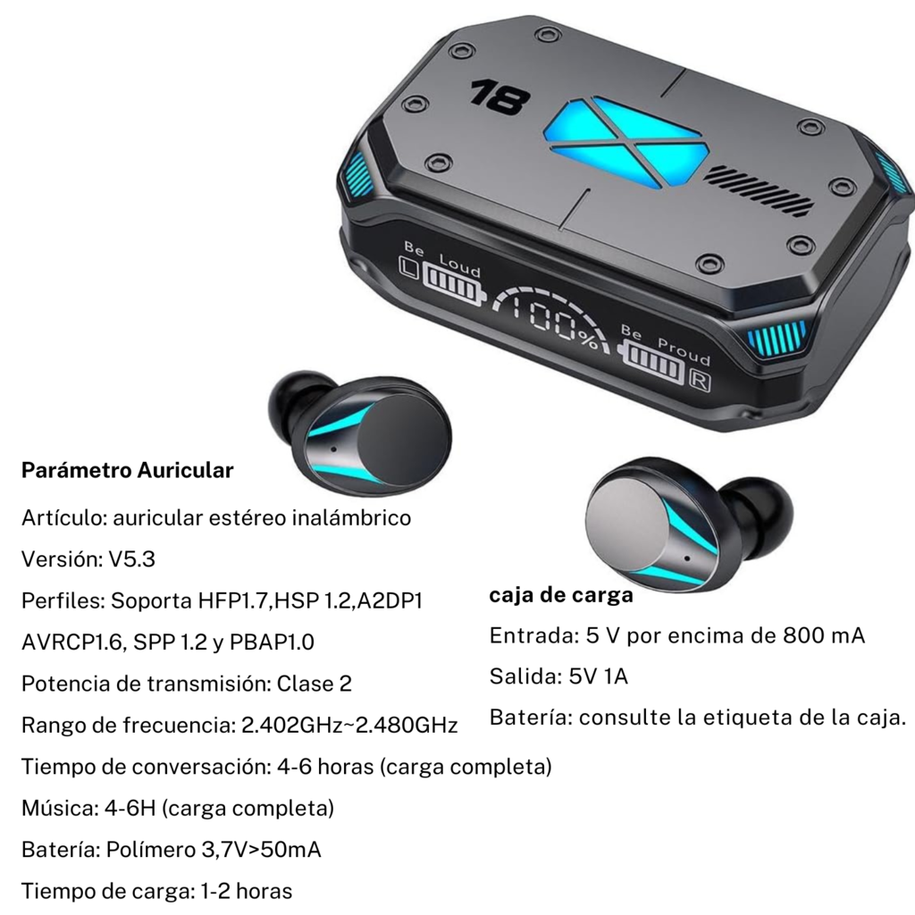Auriculares "M41 NEGRO GAMER" Inalámbricos Bluetooth Premium