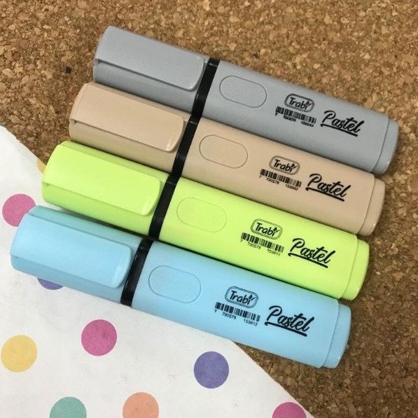 Caja Resaltadores Trabi * Vintage Pastel x 4 * Chatos