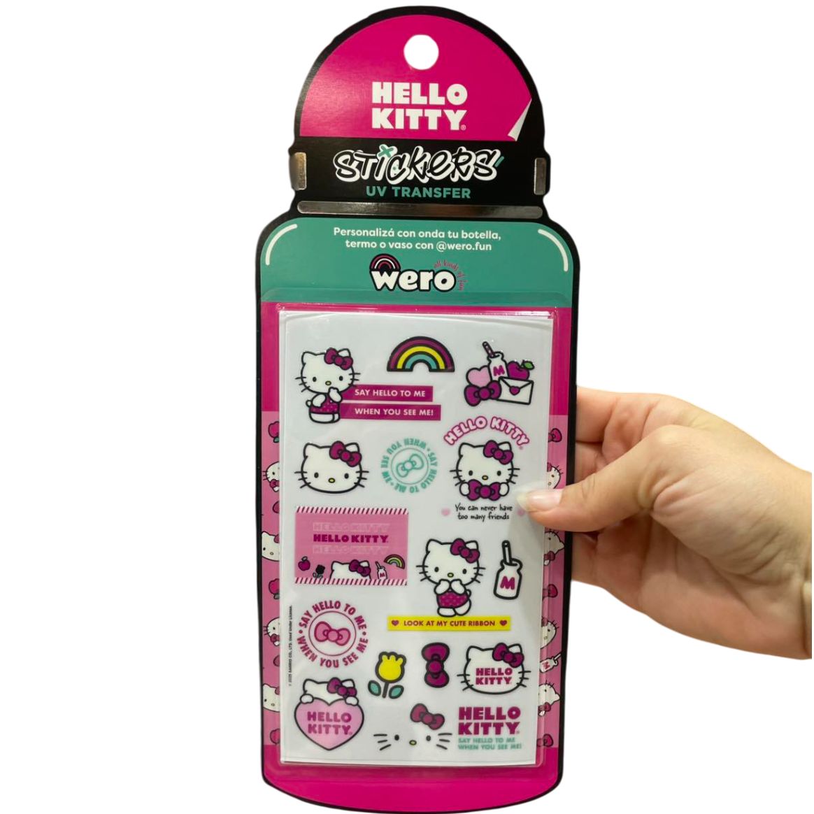 Plancha de Stickers UV * HELLO KITTY * RESISTENTE AL AGUA (para B0tellas, Vas0s , T3rmos) x 2 Planchas