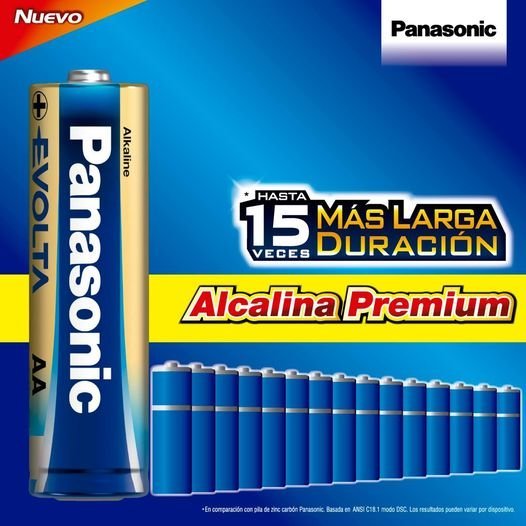 Pilas Panasonic Evolta "AA" x unidad Alcalina