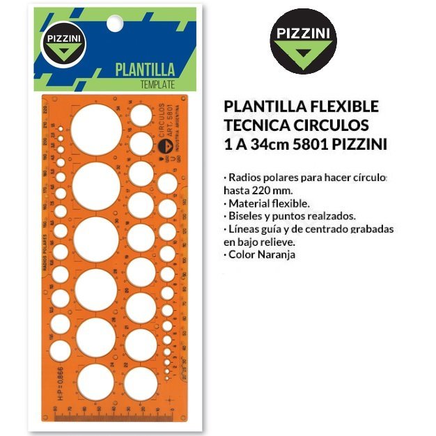 Plantillas Pizzini * Circulografo * Circulos 5801 1-34mm