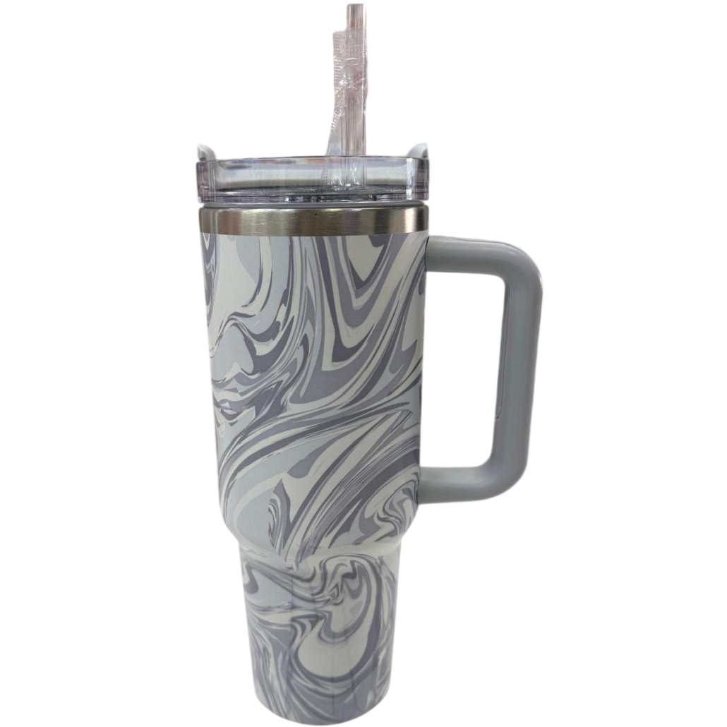 Vasos Térmicos Acero Inoxidable "QUENCHER MARMOLADO 1.2 LITROS C/ MANIJA" Doble capa