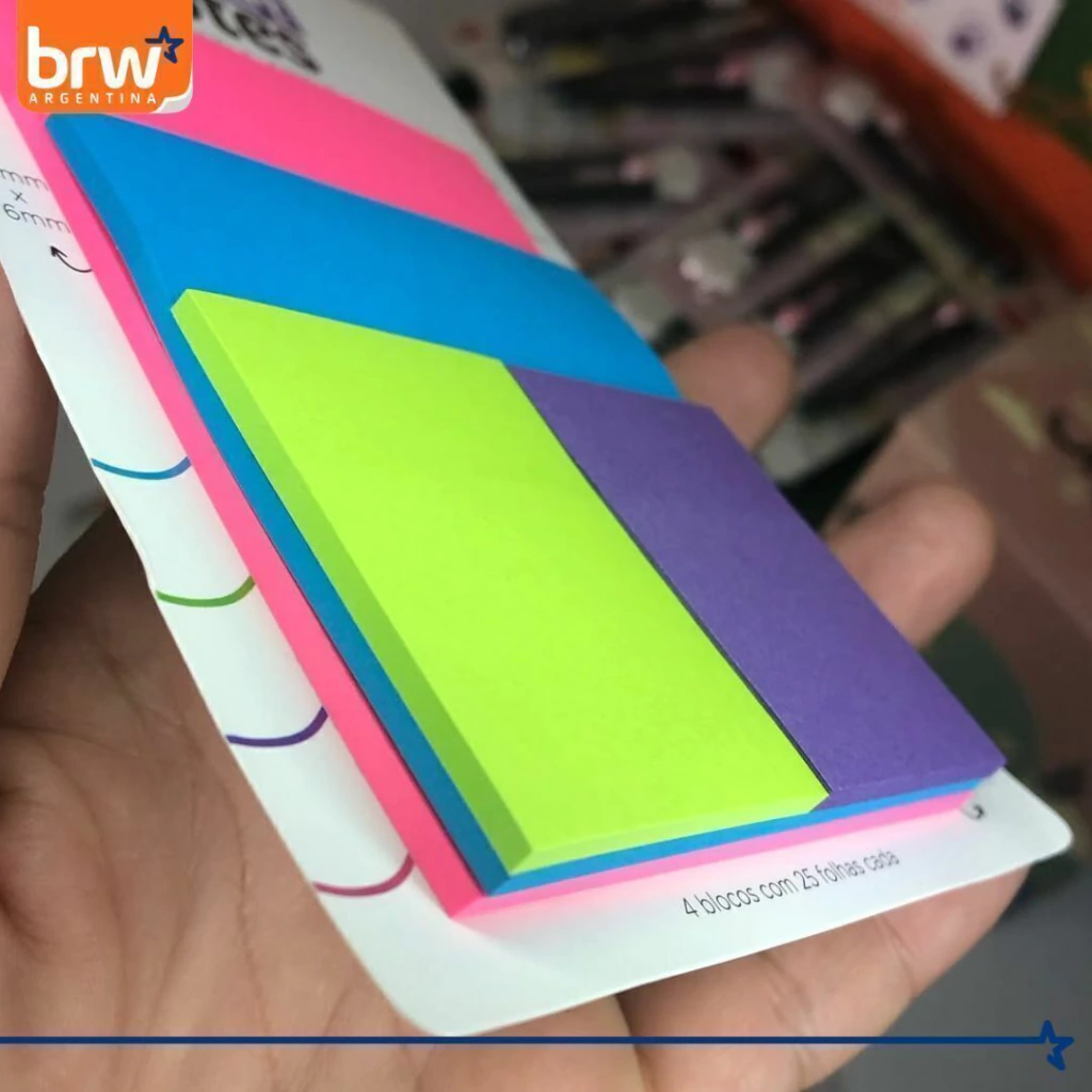 Notas Adhesivas BRW * COLORFUL CITRIC * 4 Colores