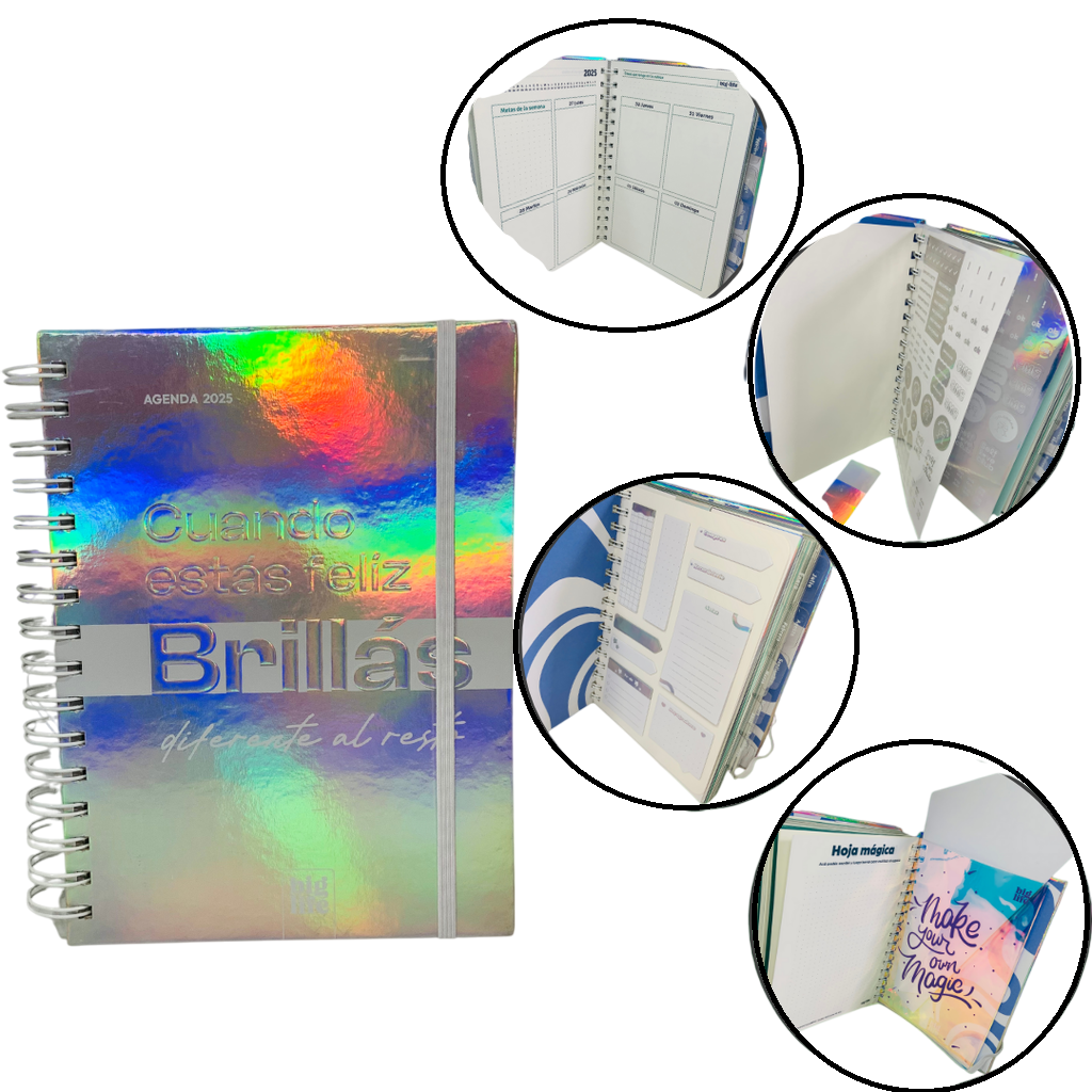 Agendas PPR " HOLOGRAFICA PERPETUA" -Semanal- 15x21 A5 TAMAÑO MEDIANO PREMIUM (SIN FECHA)