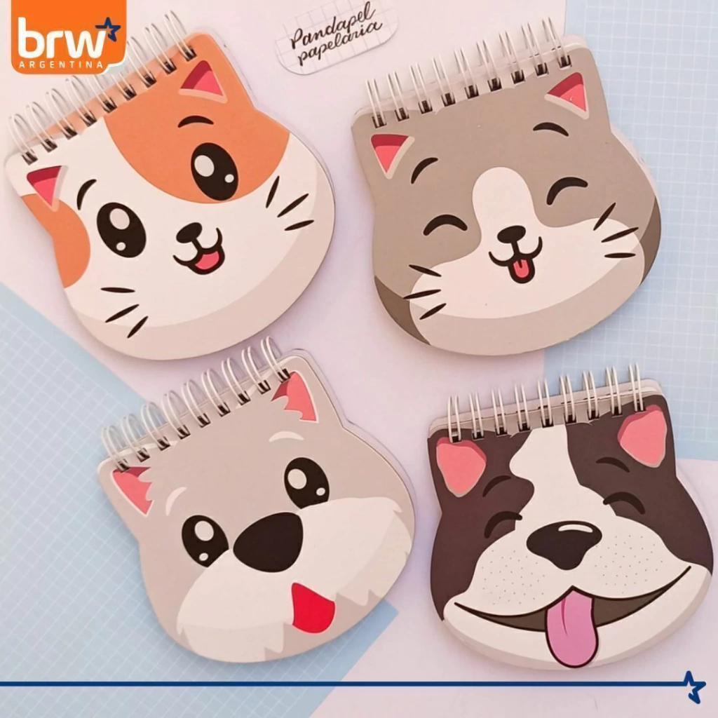 LIBRETA BRW - ANIMALITOS - C/ ESPIRAL 10 X 10 PET 80 HOJAS