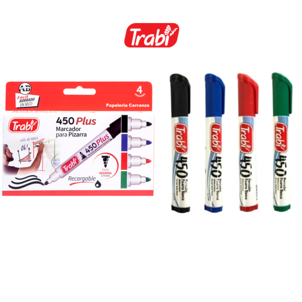Marcador para Pizarra x 4 colores ** CLASICOS **  Trabi 450