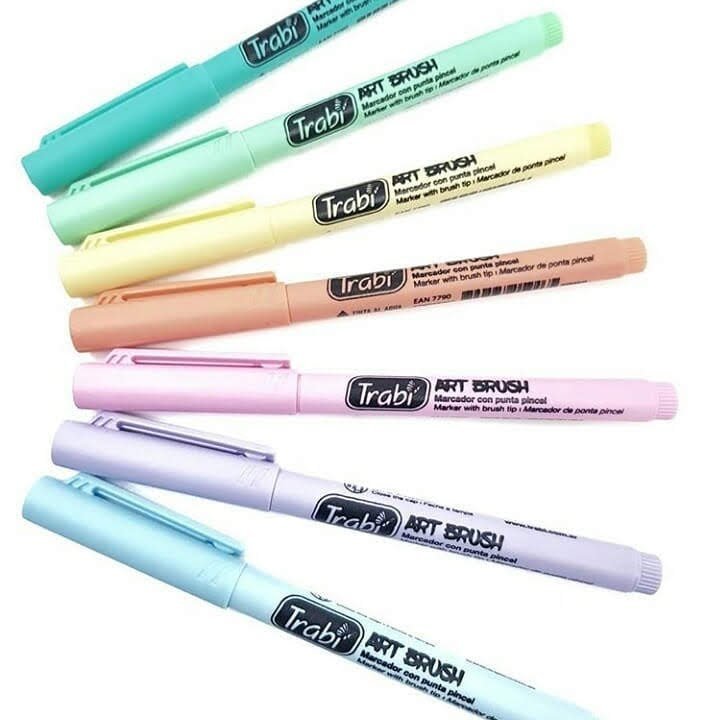 Marcadores ART BRUSH // Pastel x 6 // Trabi Punta Pincel (FINITOS)