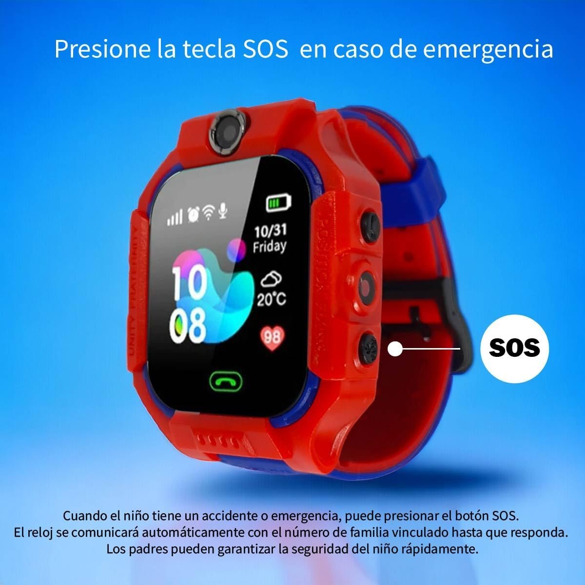 Reloj Inteligente Para Niños Impermeable - Cámara ,Botón SOS ,GPS