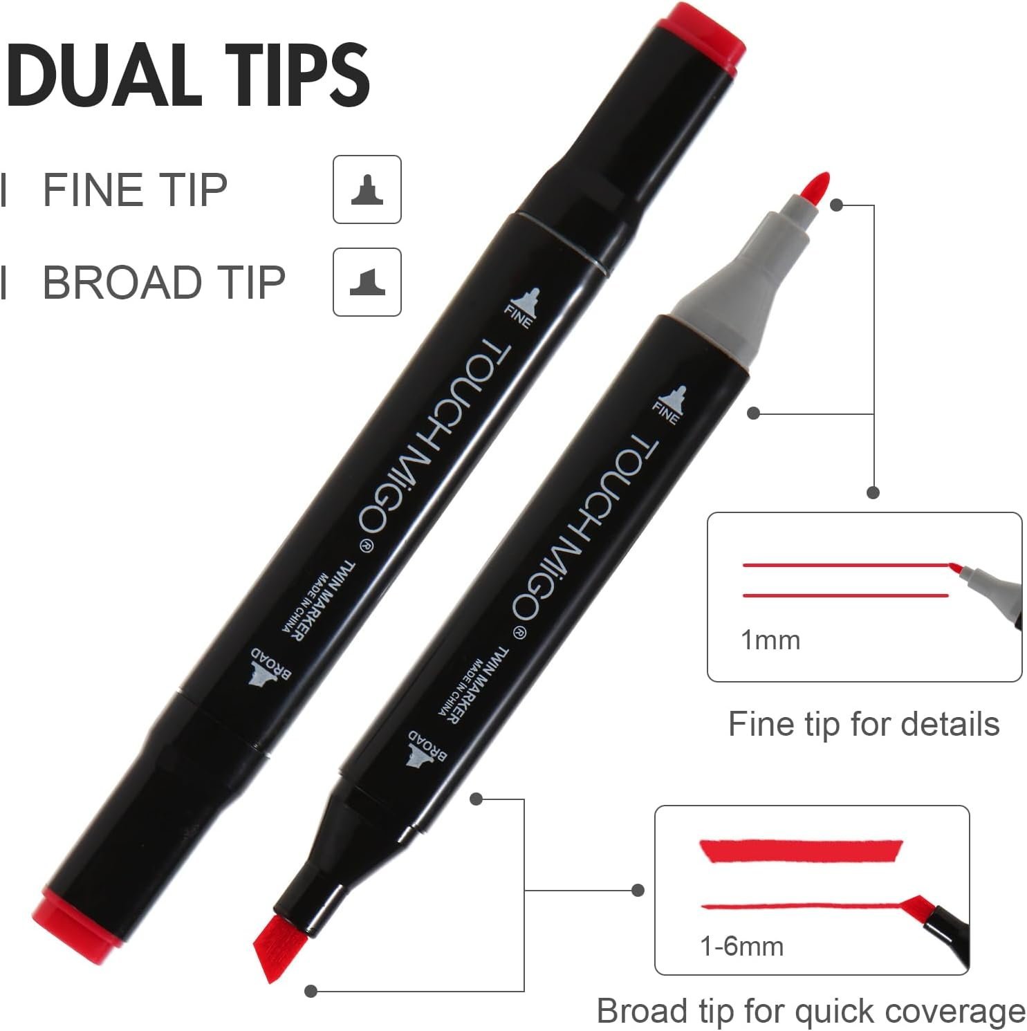 Kit de Marcadores de Artistica * Doble Punta x 12 Unidades en Blister * Premium Touch