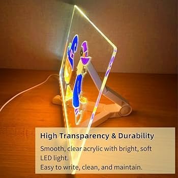 Pizarra Luminosa Mágica 15x15 Cm Acriilic0 + 7 Marcadores