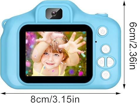 Camarita Digital Infantil * Celeste * Fotos + Videos + Filtros + Juegos  Recargable (Memoria SD NO INCLUIDA)