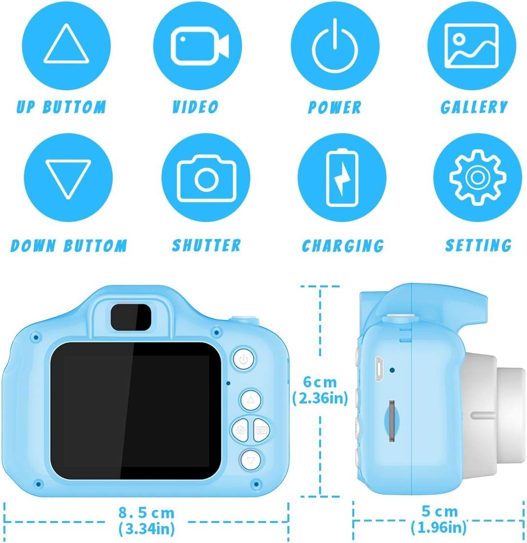 Camarita Digital Infantil * Rosa * Fotos + Videos + Filtros + Juegos  Recargable (Memoria SD NO INCLUIDA)