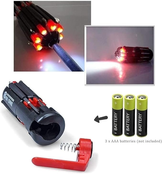 DESTORNILLADOR 8 EN 1 * INCLUYE LINTERNA *