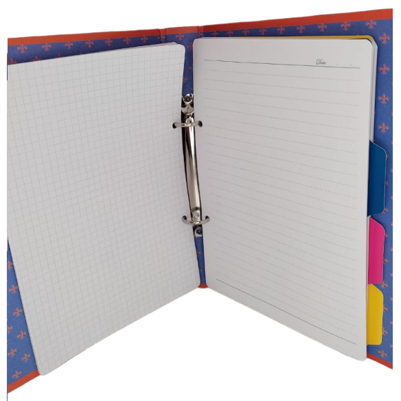 Carpeta A5 Con 50 Hojas Rayadas y cuadriculadas + Separad0res