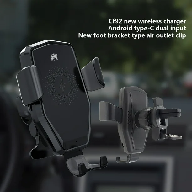SOPORTES PARA CELULAR " CON CARGA INALAMBRICA " PARA VEHICULOS (2 TIPOS DE AGARRE)