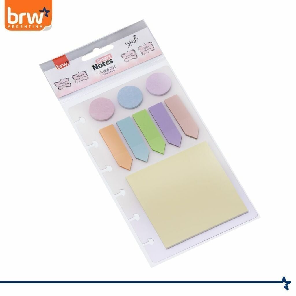 SET NOTAS BRW * PASTEL PARA CUADERNOS INTELIGENTES *  ADHESIVAS