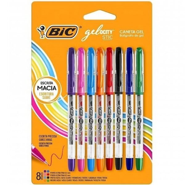 LAPICERAS BORRABLES - BIC GELOCITY X 8 COLORES - STIC
